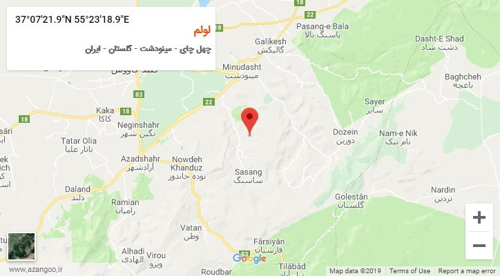 روستای لولم بر روی نقشه