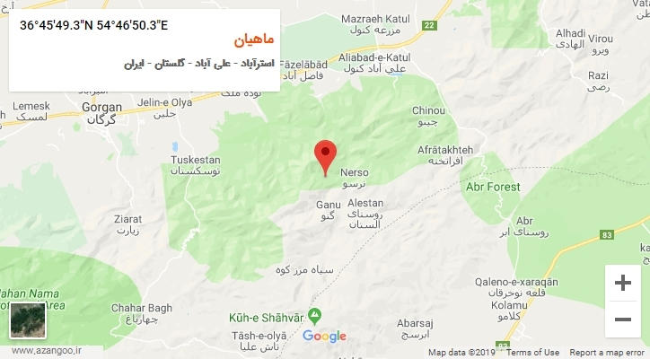 روستای ماهیان بر روی نقشه