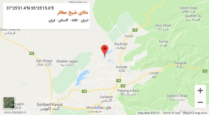 روستای مالای شیخ عطالر بر روی نقشه