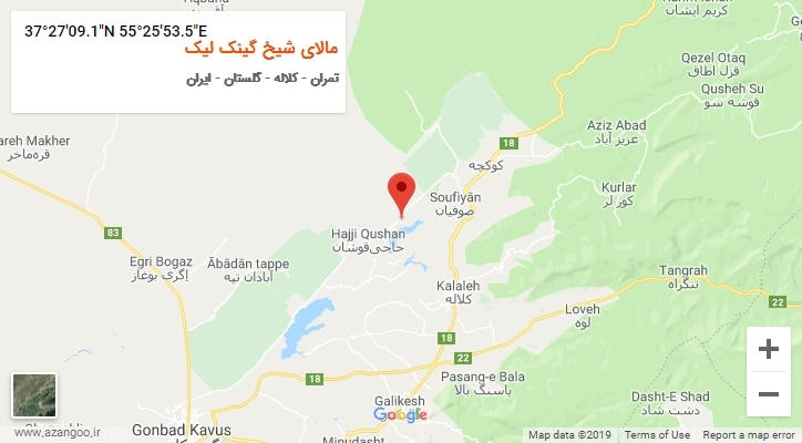 روستای مالای شیخ گینک لیک بر روی نقشه