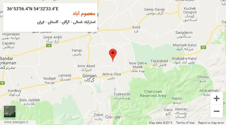 روستای معصوم آباد بر روی نقشه