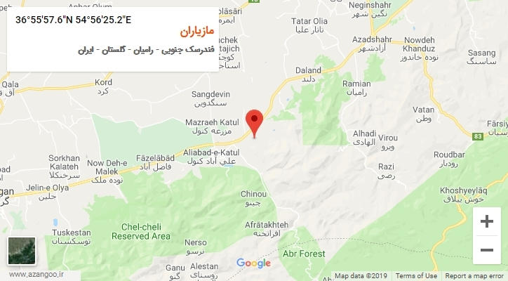 روستای مازیاران بر روی نقشه