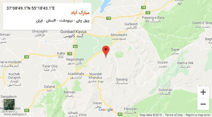 روستای مبارک آباد بر روی نقشه