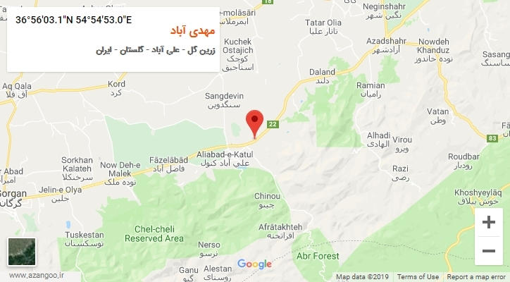 روستای مهدی آباد بر روی نقشه