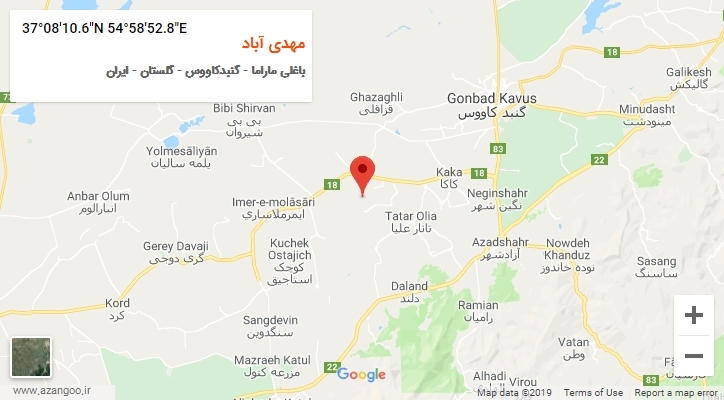 روستای مهدی آباد بر روی نقشه