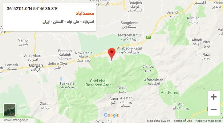 روستای محمدآباد بر روی نقشه