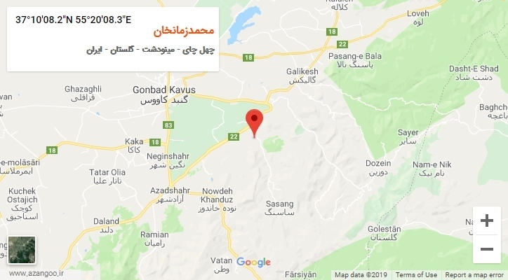 روستای محمدزمانخان بر روی نقشه
