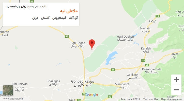 روستای ملاعلی تپه بر روی نقشه