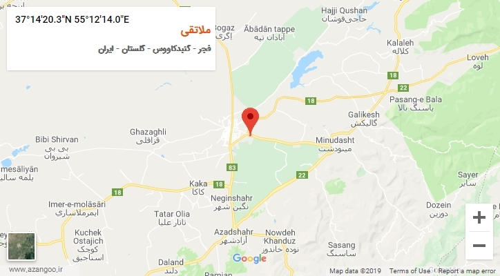 روستای ملاتقی بر روی نقشه