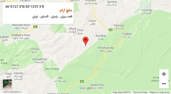 روستای ملچ ارام بر روی نقشه