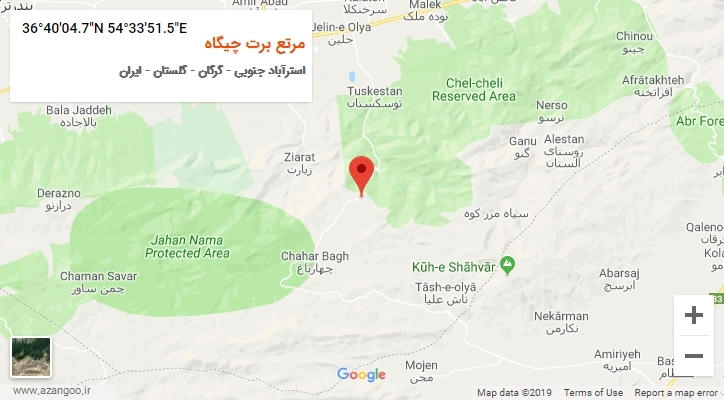 روستای مرتع برت چیگاه بر روی نقشه
