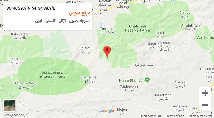 روستای مرتع سوس بر روی نقشه
