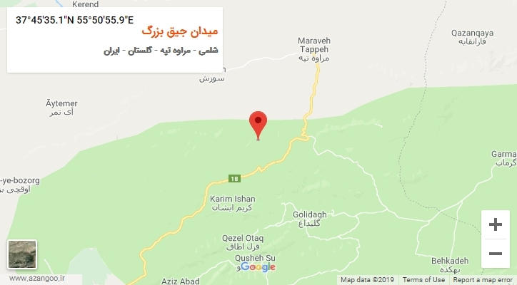 روستای میدان جیق بزرگ بر روی نقشه