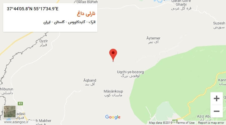 روستای نارلی داغ بر روی نقشه