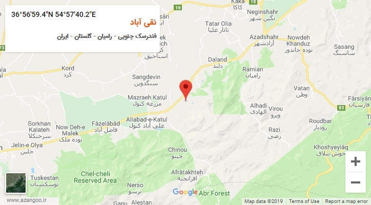روستای نقی آباد بر روی نقشه