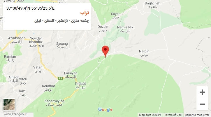روستای نراب بر روی نقشه