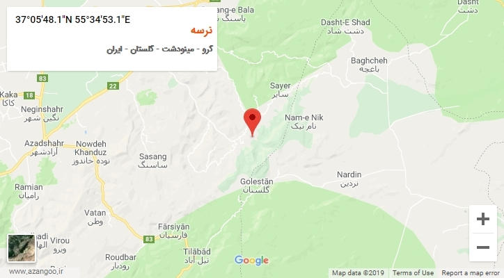 روستای نرسه بر روی نقشه