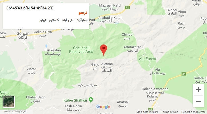 روستای نرسو بر روی نقشه