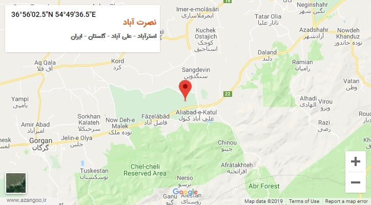 روستای نصرت آباد بر روی نقشه