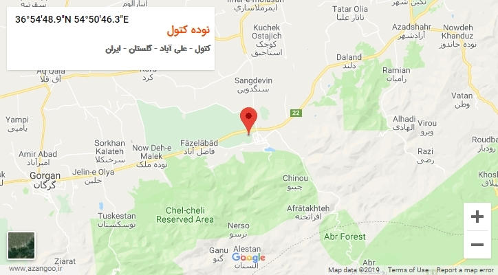 روستای نوده کتول بر روی نقشه