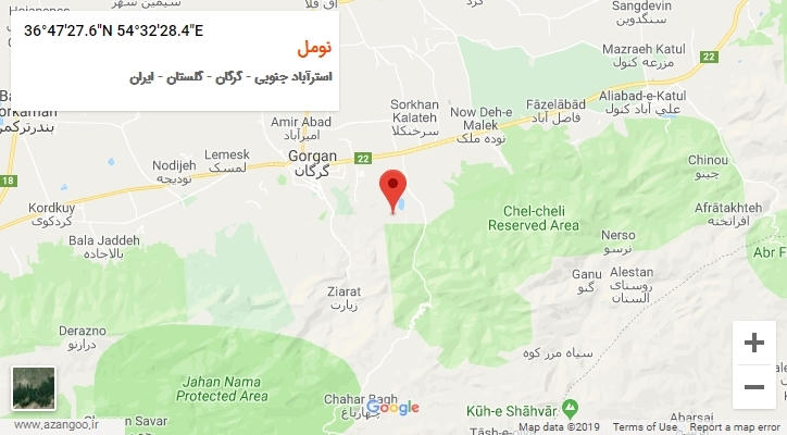 روستای نومل بر روی نقشه