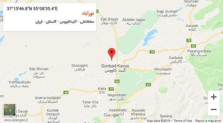 روستای نورآباد بر روی نقشه