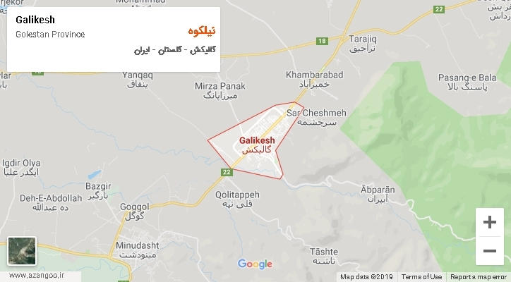 دهستان نیلکوه بر روی نقشه