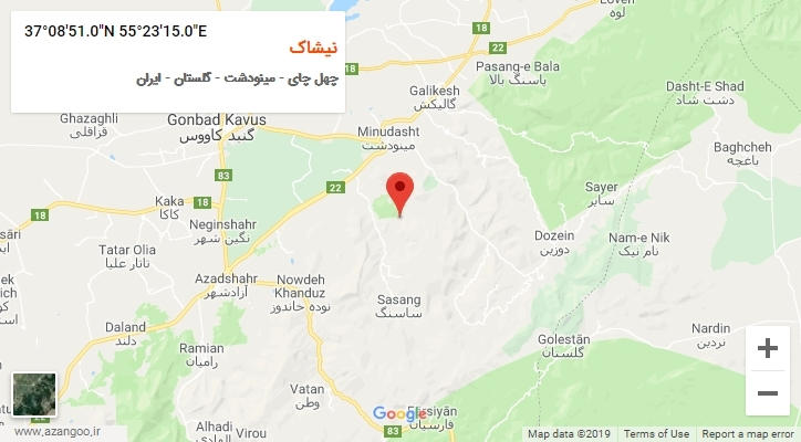 روستای نیشاک بر روی نقشه