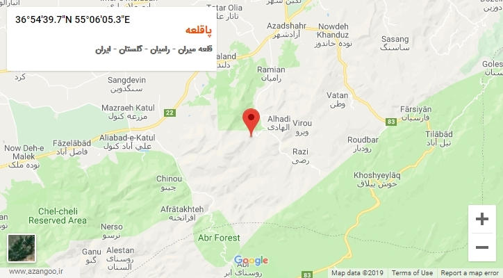 روستای پاقلعه بر روی نقشه
