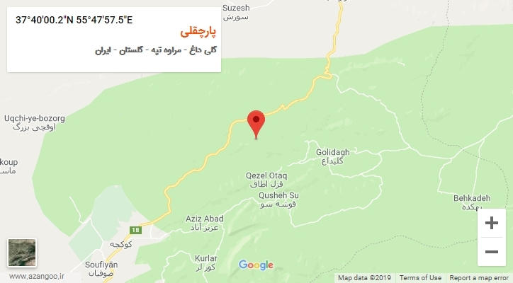 روستای پارچقلی بر روی نقشه