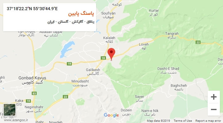 روستای پاسنگ پایین بر روی نقشه