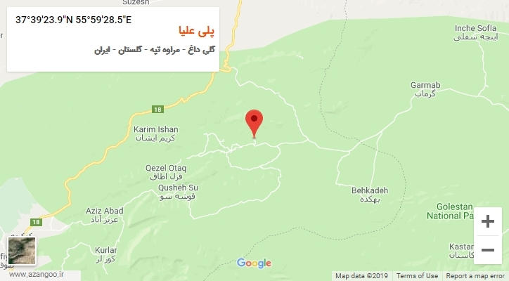 روستای پلی علیا بر روی نقشه