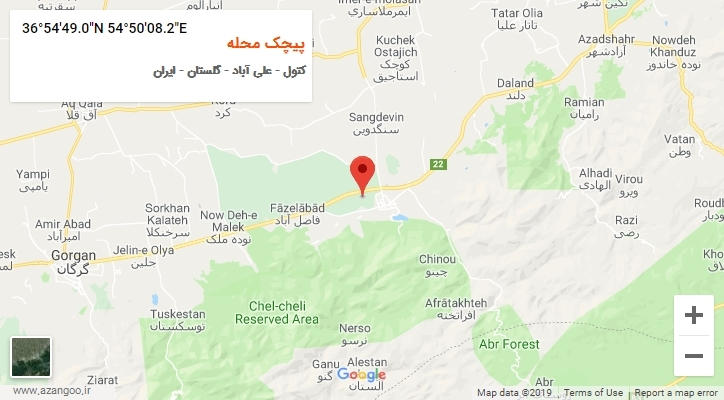 روستای پیچک محله بر روی نقشه