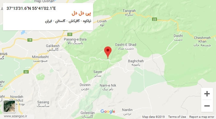 روستای پی دل دل بر روی نقشه