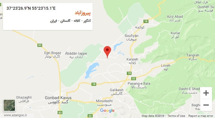 روستای پیروزآباد بر روی نقشه