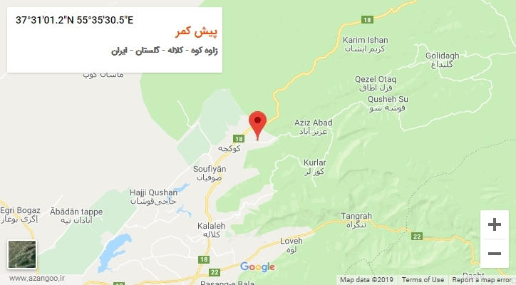 روستای پیش کمر بر روی نقشه