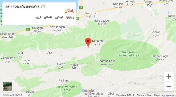 روستای رادکان بر روی نقشه