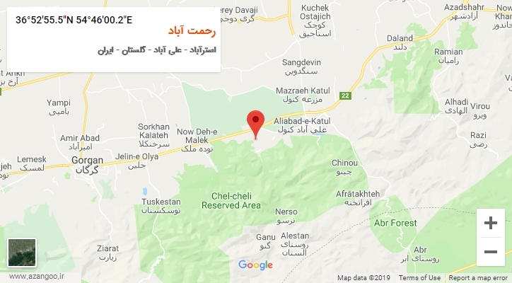 روستای رحمت آباد بر روی نقشه