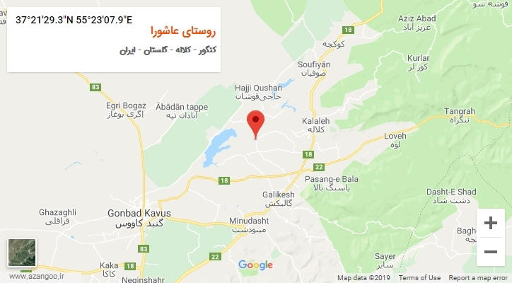 روستای روستای عاشورا بر روی نقشه