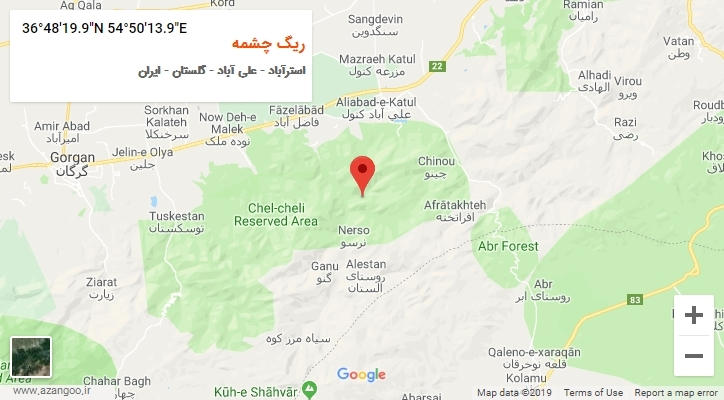 روستای ریگ چشمه بر روی نقشه