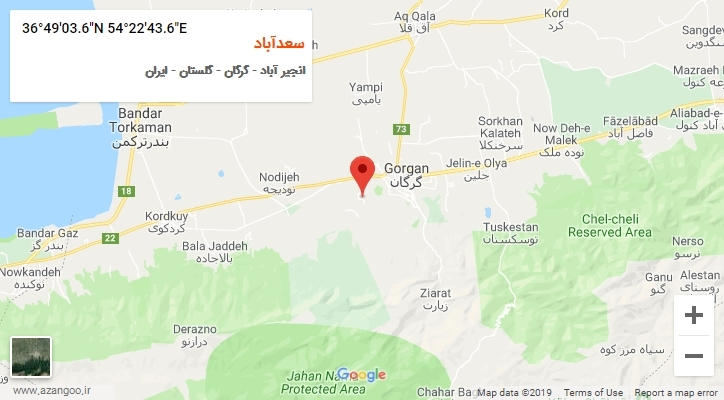 روستای سعدآباد بر روی نقشه
