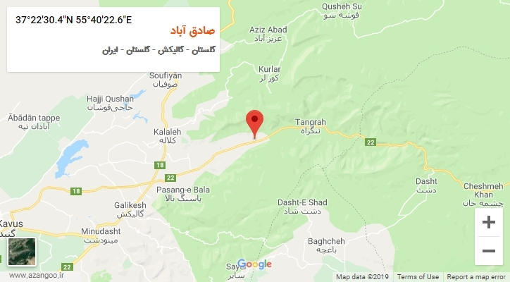روستای صادق آباد بر روی نقشه