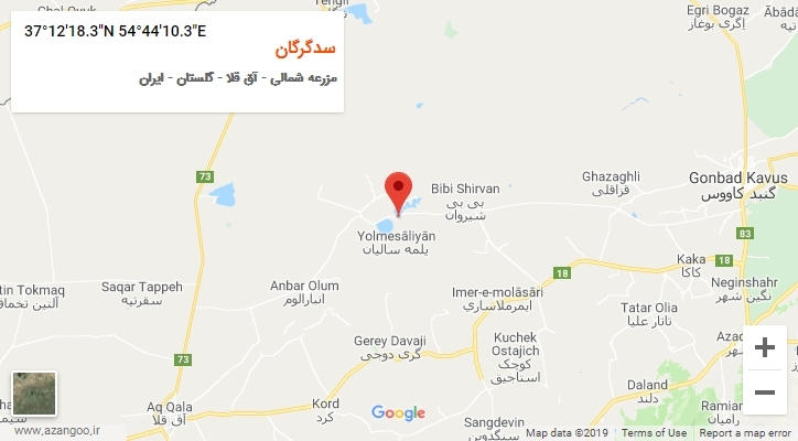 روستای سدگرگان بر روی نقشه