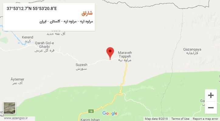 روستای شارلق بر روی نقشه