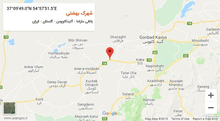روستای شهرک بهشتی بر روی نقشه
