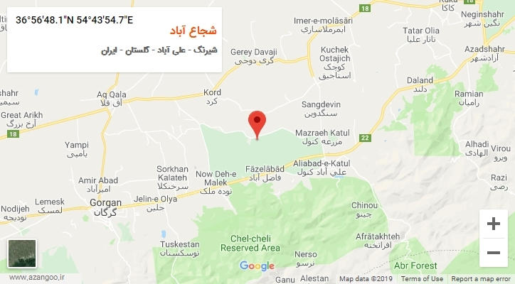 روستای شجاع آباد بر روی نقشه
