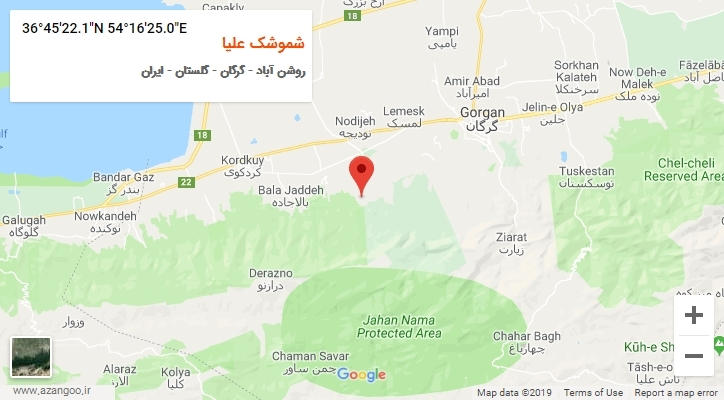 روستای شموشک علیا بر روی نقشه