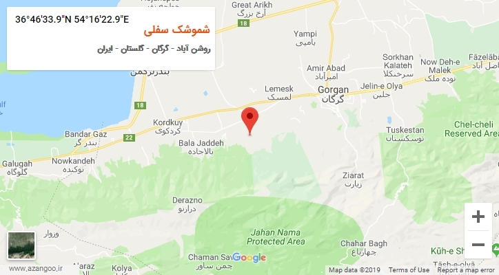 روستای شموشک سفلی بر روی نقشه