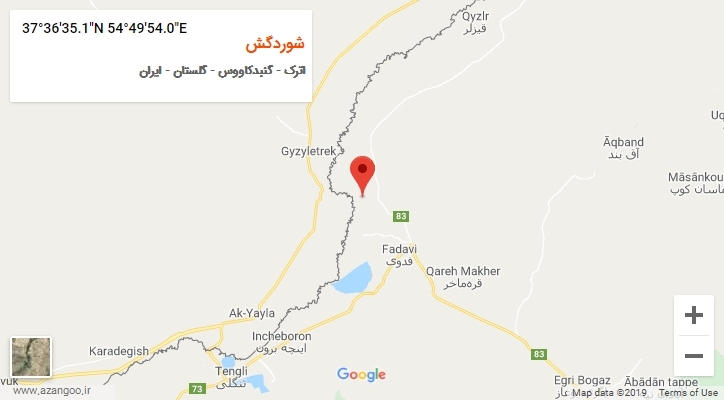روستای شوردگش بر روی نقشه