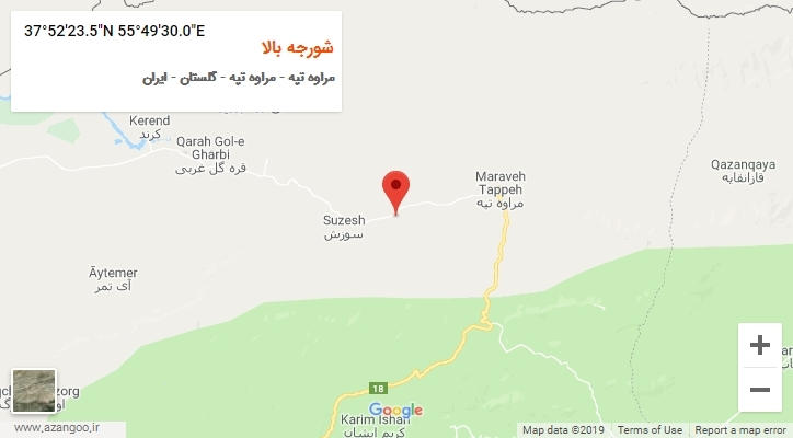 روستای شورجه بالا بر روی نقشه